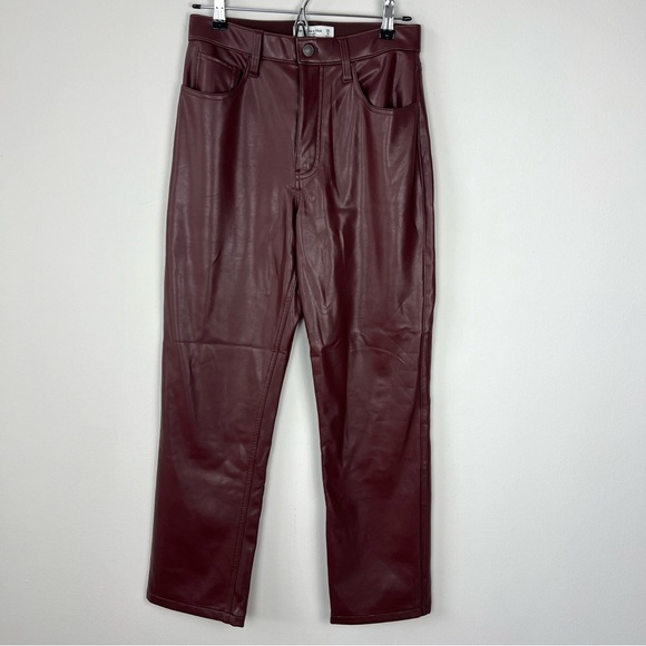 Abercrombie 90s Straight Ultra High Rise Pants Reddish Brown - Picture 1 of 5